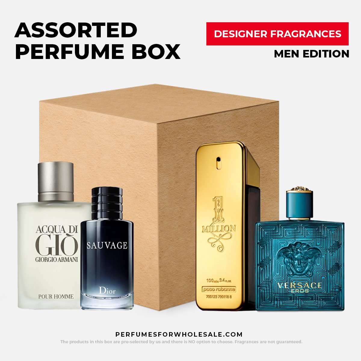 BOX | Wholesale Assorted Designer Perfume Box for Men (12 Pieces)
